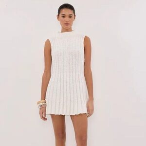 DISSH VERO OFF WHITE KNIT MINI DRESS